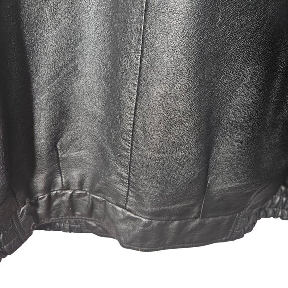 Urban Equipment Vintage Black Leather Jacket With Stand-Up Collar full zipper & - Picture 6 of 13